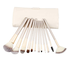 12pcs Rose gold Makeup Brushes set Foundation Eyeshadow eyebrow professional make up brush Cosmetics with Leather Toiletry Kits