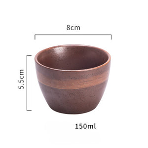 Japanese classical ceramic tableware kitchen soup noodle rice bowl 6 inch 8 inch big ramen bowl  spoon and tea cup