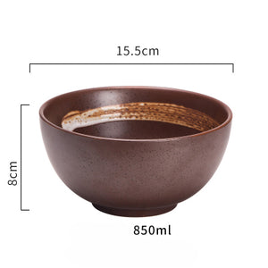 Japanese classical ceramic tableware kitchen soup noodle rice bowl 6 inch 8 inch big ramen bowl  spoon and tea cup