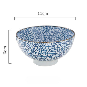 Japanese classical ceramic tableware kitchen soup noodle rice bowl 6 inch 8 inch big ramen bowl  spoon and tea cup