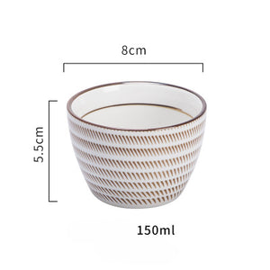 Japanese classical ceramic tableware kitchen soup noodle rice bowl 6 inch 8 inch big ramen bowl  spoon and tea cup