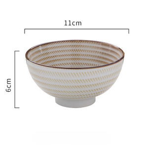 Japanese classical ceramic tableware kitchen soup noodle rice bowl 6 inch 8 inch big ramen bowl  spoon and tea cup