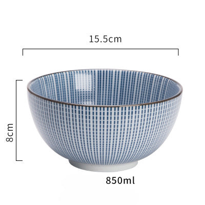 Japanese classical ceramic tableware kitchen soup noodle rice bowl 6 inch 8 inch big ramen bowl  spoon and tea cup