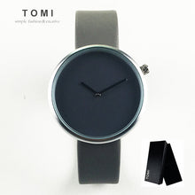 TOMI Minimalist Style Men Women Watch  Fashion Casual Leather Quartz Wristwatch Waterproof Analog Sport Clock Relogio Feminino
