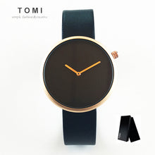 TOMI Minimalist Style Men Women Watch  Fashion Casual Leather Quartz Wristwatch Waterproof Analog Sport Clock Relogio Feminino