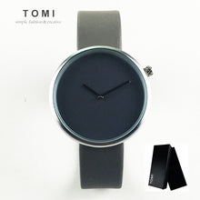TOMI Minimalist Style Men Women Watch  Fashion Casual Leather Quartz Wristwatch Waterproof Analog Sport Clock Relogio Feminino