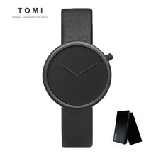 TOMI Minimalist Style Men Women Watch  Fashion Casual Leather Quartz Wristwatch Waterproof Analog Sport Clock Relogio Feminino