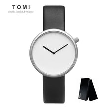 TOMI Minimalist Style Men Women Watch  Fashion Casual Leather Quartz Wristwatch Waterproof Analog Sport Clock Relogio Feminino
